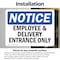 Signmission Employee And Delivery Entrance Only OSHA Notice Sign, Vinyl Decal, 14in W x 10in L, 2PK OS-2PACK-NS-D-1014-L-11937 - alternate 5